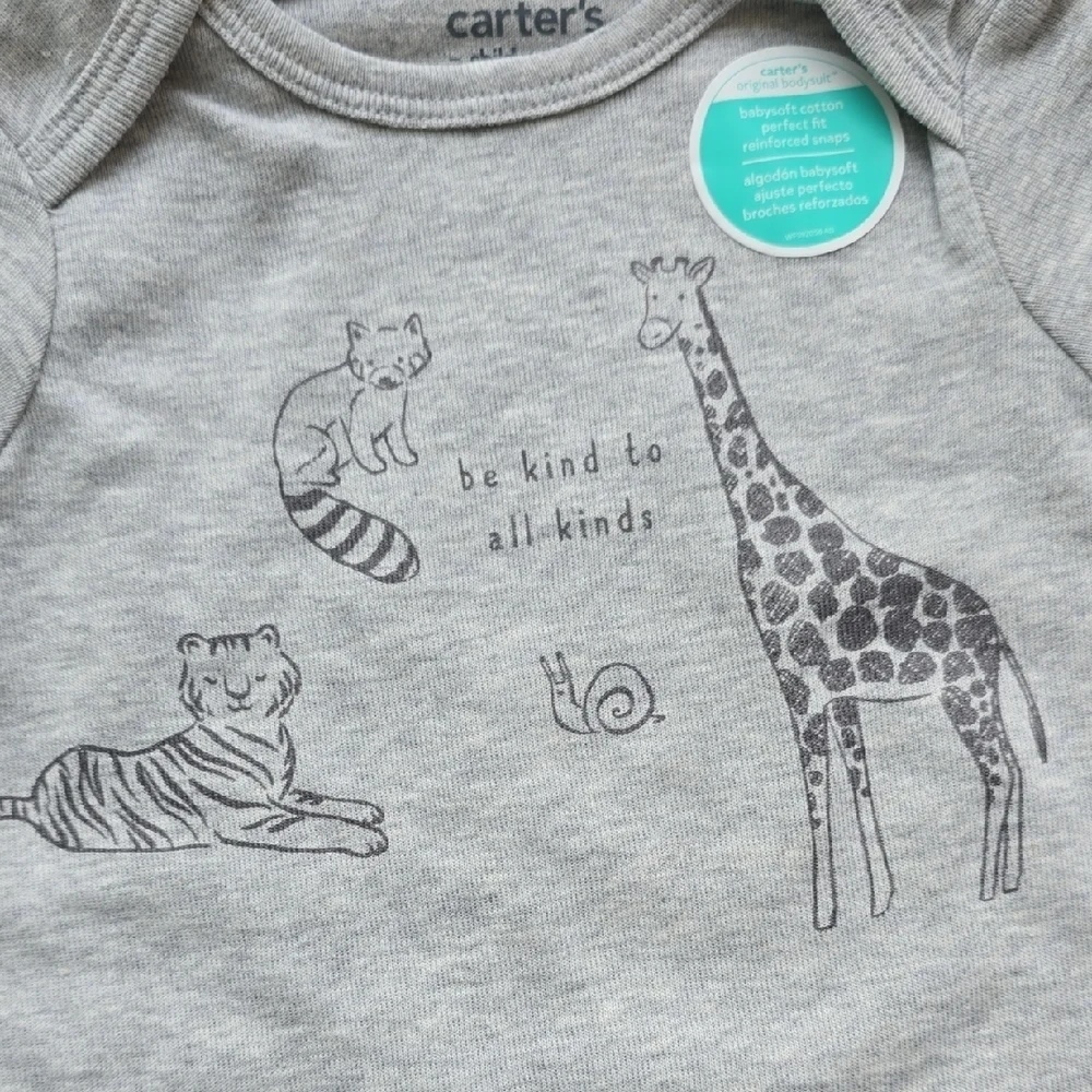 ​NWT Carter's Child of Mine Baby Boys Bodysuits - 12M - 3 Pack Animal Theme